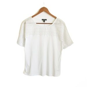 J. Crew Mixed Media Lace Tee